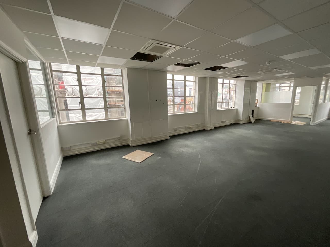 Office premises inspected during a dilapidations instruction, representing advice given on the evidence.